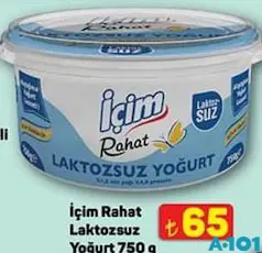 İÇİM RAHAT LAKTOZSUZ YOĞURT 750 G fiyat ve kampanya bilgisi
